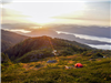 Charlie Jose - View looking down at Tongass Narrows from top of the mountain with red tent